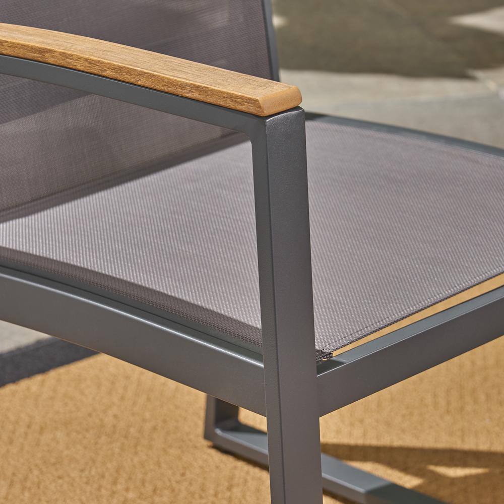 Le House Leeds Gray 7 Piece Aluminum Outdoor Dining Set With Le House Leeds Gray 7 Piece Aluminum