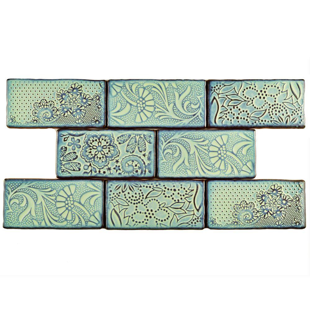 Merola Tile Antic Feelings Agua Marina 3 In. X 6 In. Ceramic Wall Tile ...