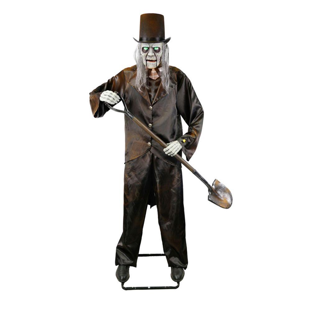 home accents holiday 72 in animated grave digger skeleton christmas lawn lights illuminated outdoor decoration