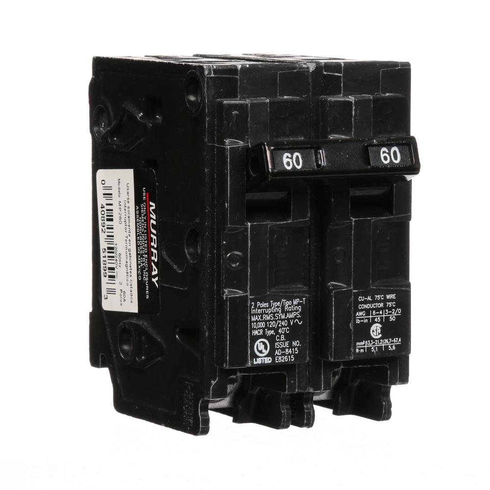 MP260 60-Amp Double Pole Type MP-T Circuit Breaker