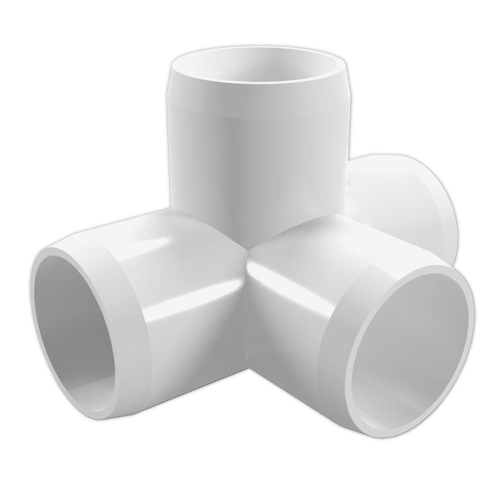 Formufit 1 in. Furniture Grade PVC 4-Way Tee in White (4-Pack ...