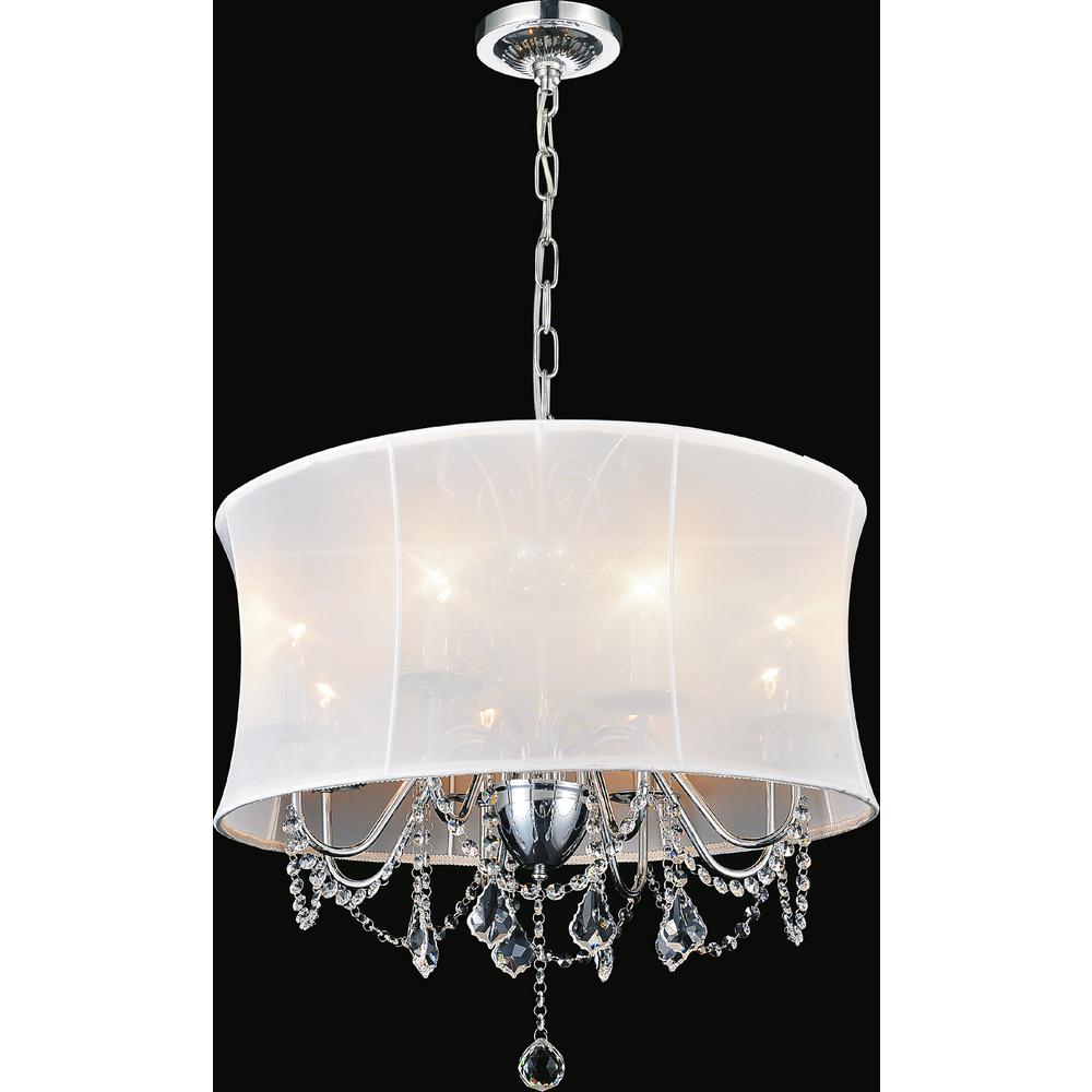 Cwi Lighting Charlotte 8 Light Chrome Chandelier With White Shade Cwi Lighting Charlotte 8 Light Chrome Chandelier With White Shade