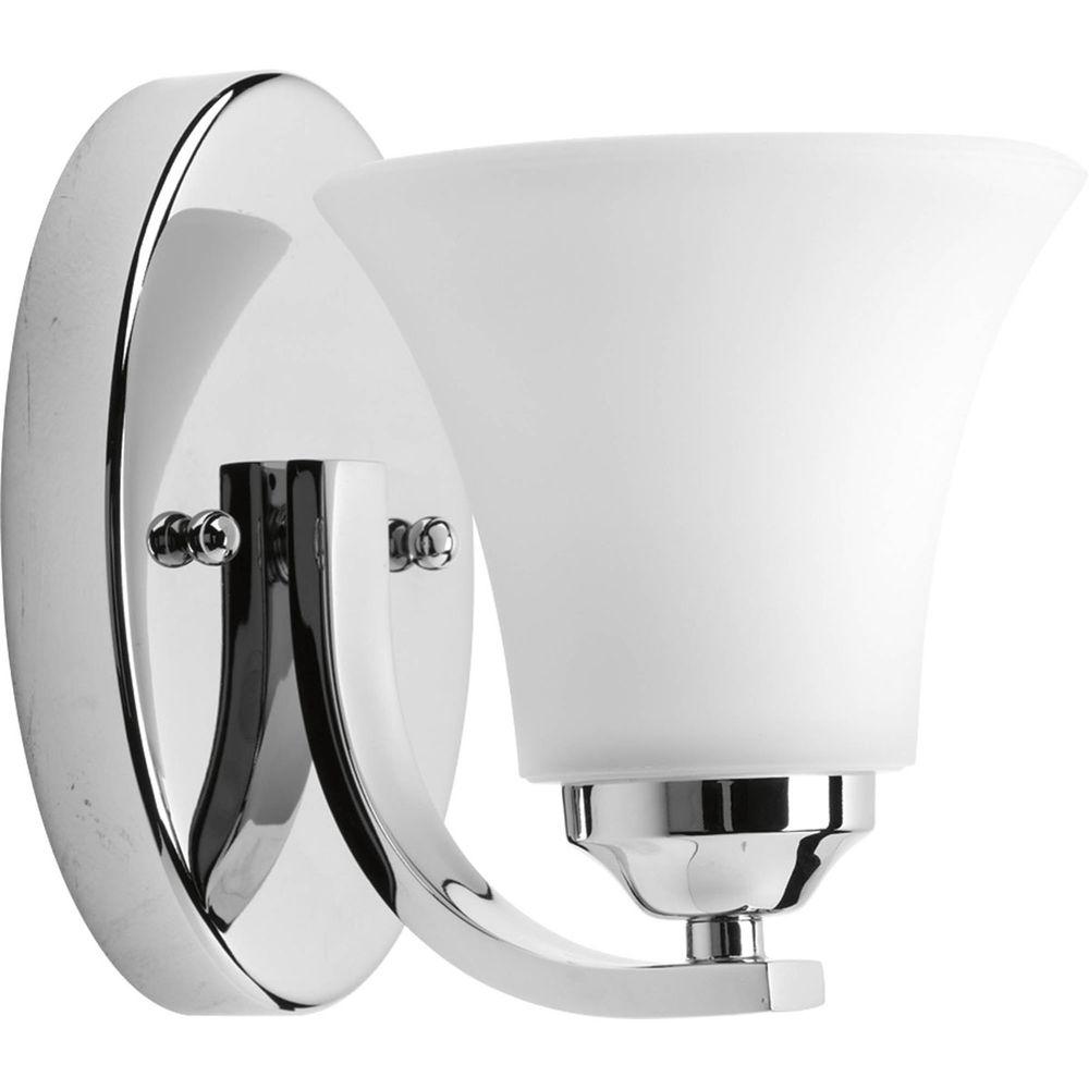 Progress Lighting Adorn Collection 1-Light Chrome Bath Sconce with ...