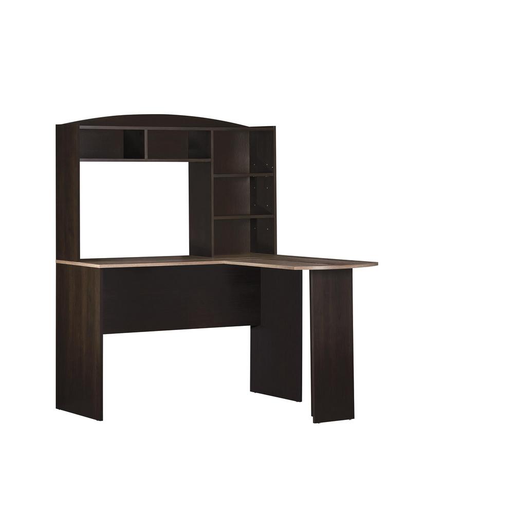 Ameriwood Gullberry Brown Desk With Hutch Hd41129 The Home Depot Ameriwood Gullberry Brown Desk With Hutch