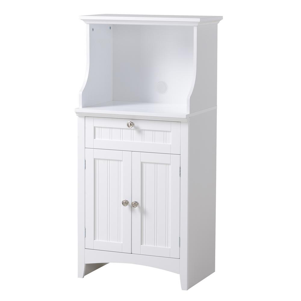 Os Home And Office Furniture Os Home And Office White Microwave Coffee Maker Utility Cabinet 1 25503 The Home Depot