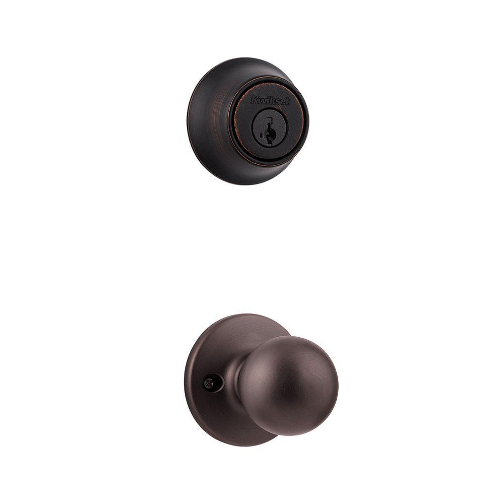 Kwikset Tylo Bronze Double Cylinder Interior Pack Door Knob