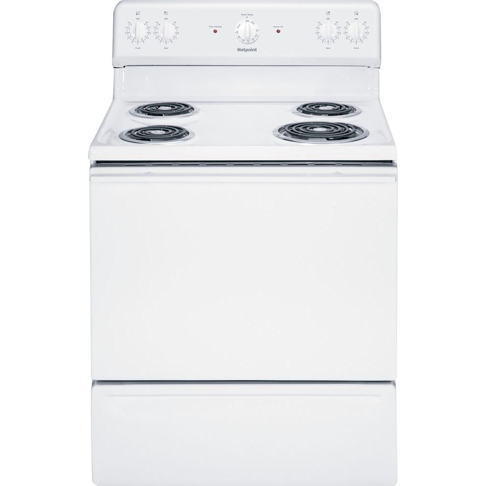 Hotpoint 5.0 cu. ft. Electric Range in WhiteRB525DHWW The Home Depot