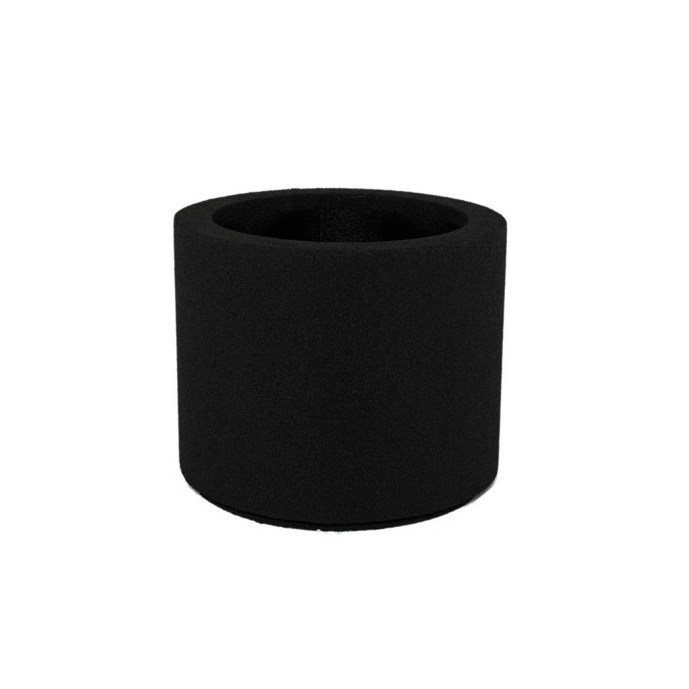 PolyStone Planters Baja 23 in. x 19 in. Black Round Planter4004 The Home Depot