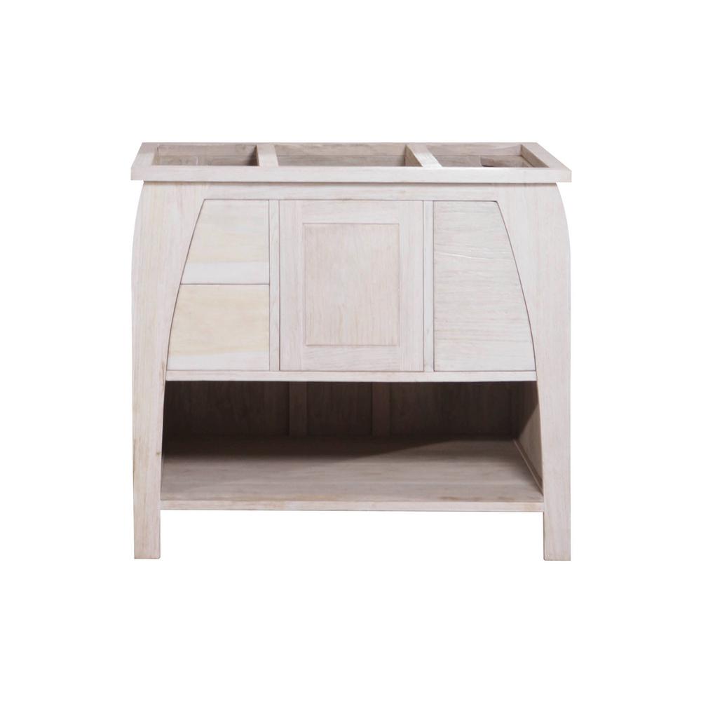 Coastal Vogue Tranquility 36 In W Teak Vanity Bath Cabinet Only W Teak Vanity Bath Cabinet Only In Driftwood