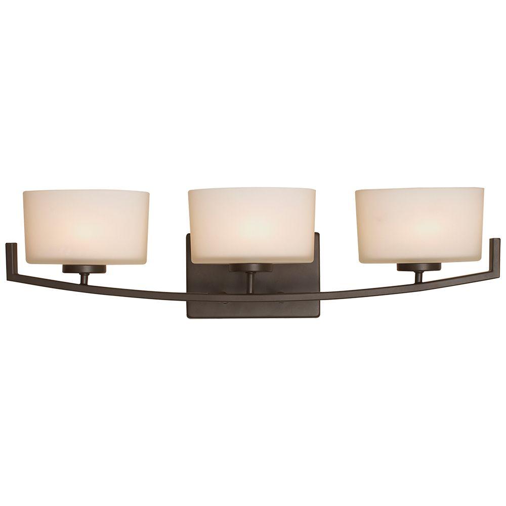 Hampton Bay Bronze Vanity Lighting The Home Depot Burye 3 Light Oil Rubbed Bronze Vanity