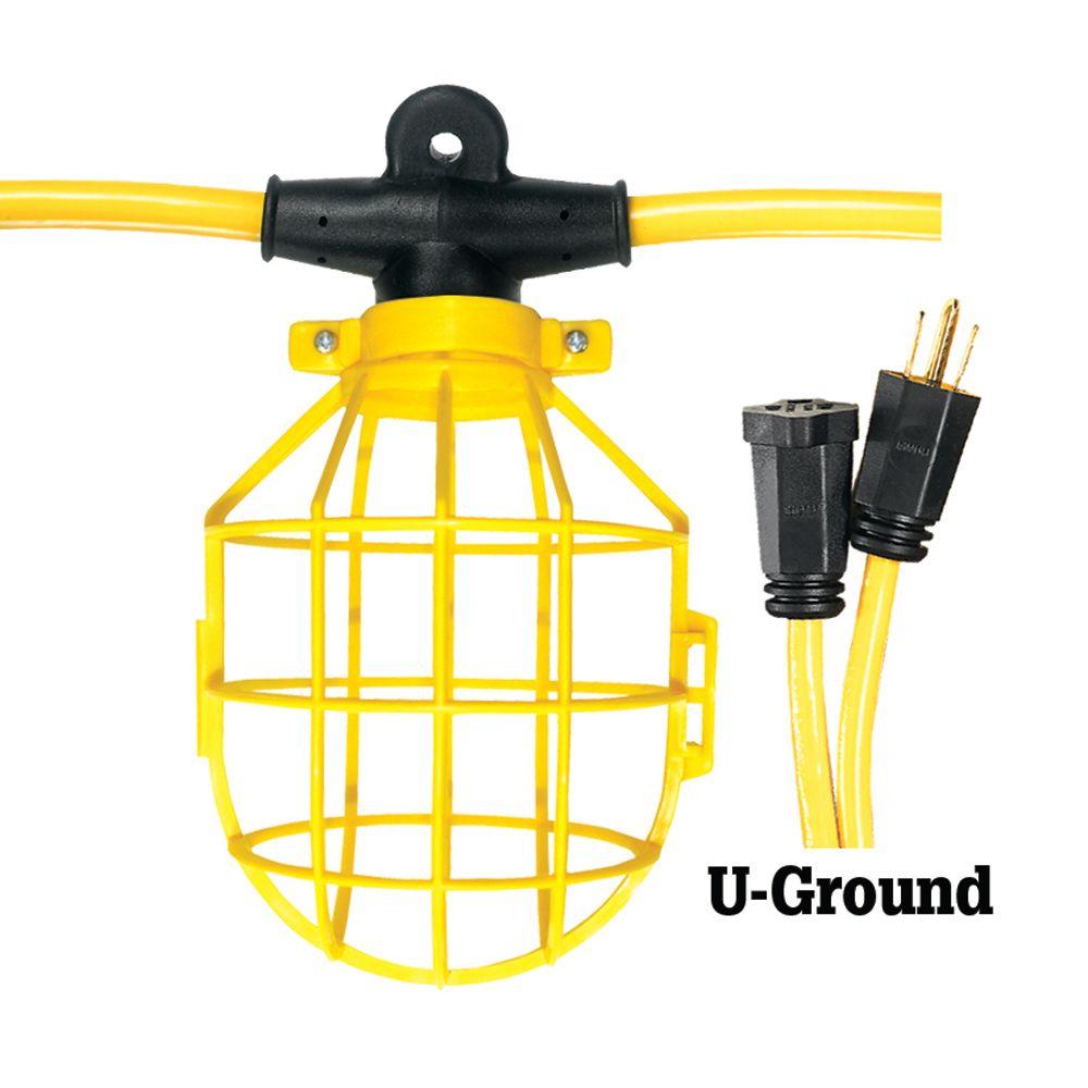 Voltec 50 Ft 12 3 Sjtw 5 Light Plastic Cage String Yellow