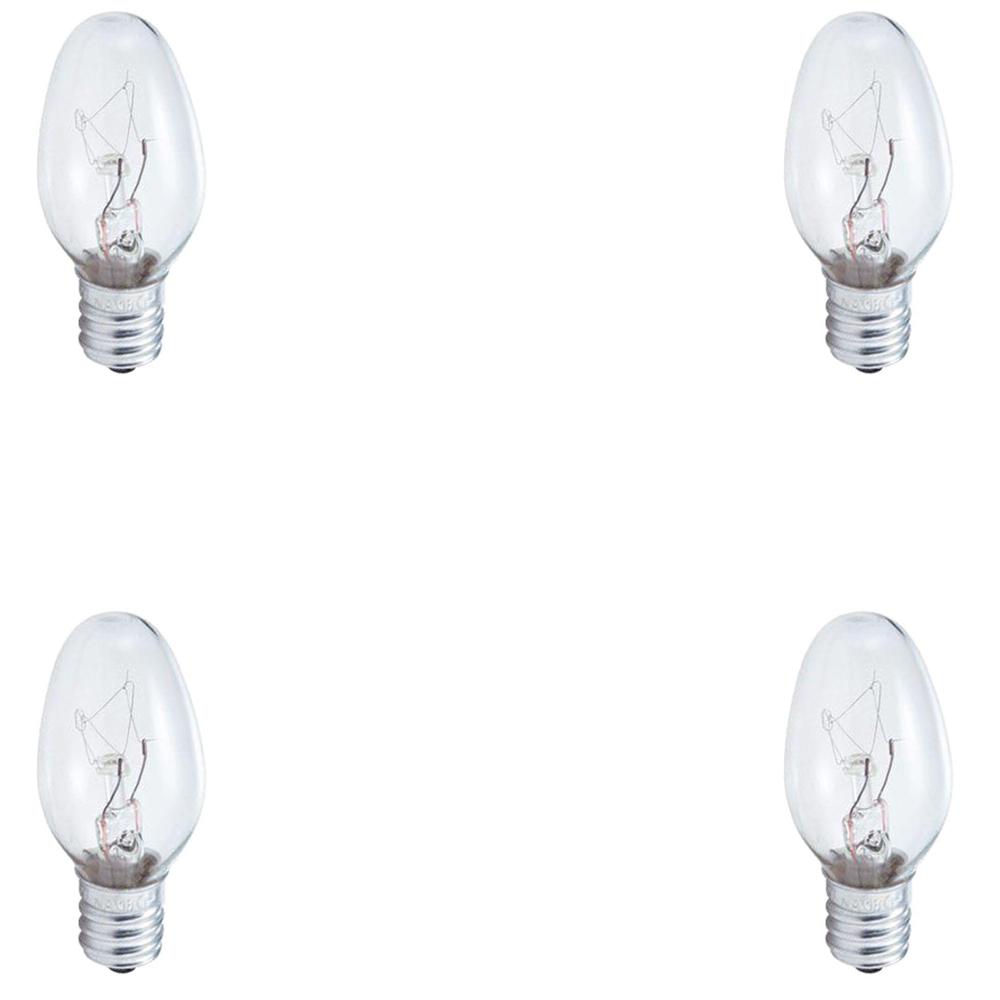 8 Pack Philips Clear Night Light 7-watt C7 Candelabra Base Light Bulb