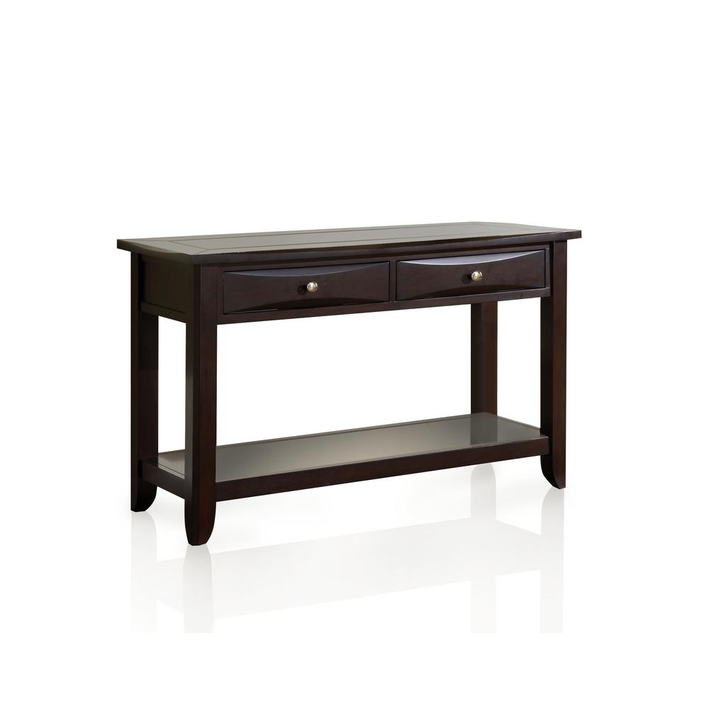 Furniture Of America Antony Espresso 2 Drawer Console Table Idf Furniture Of America Antony Espresso 2 Drawer Console Table
