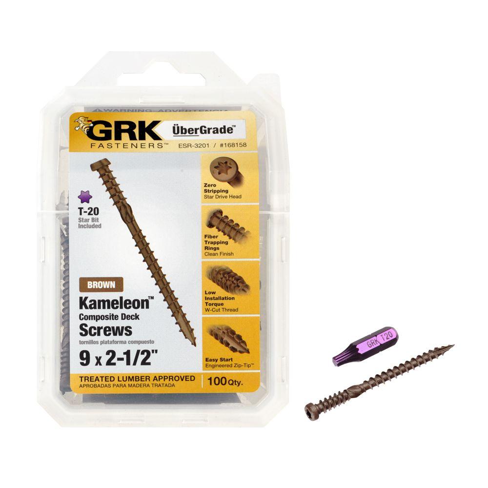 Grk Fasteners 9 X 2 1 2 In Star Drive Trim Head Kameleon