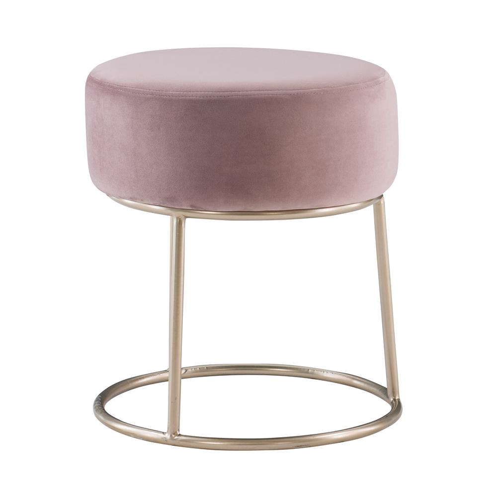 Linon Home Decor Tori Pink Accent Vanity Stool Thd02814 The Home Depot