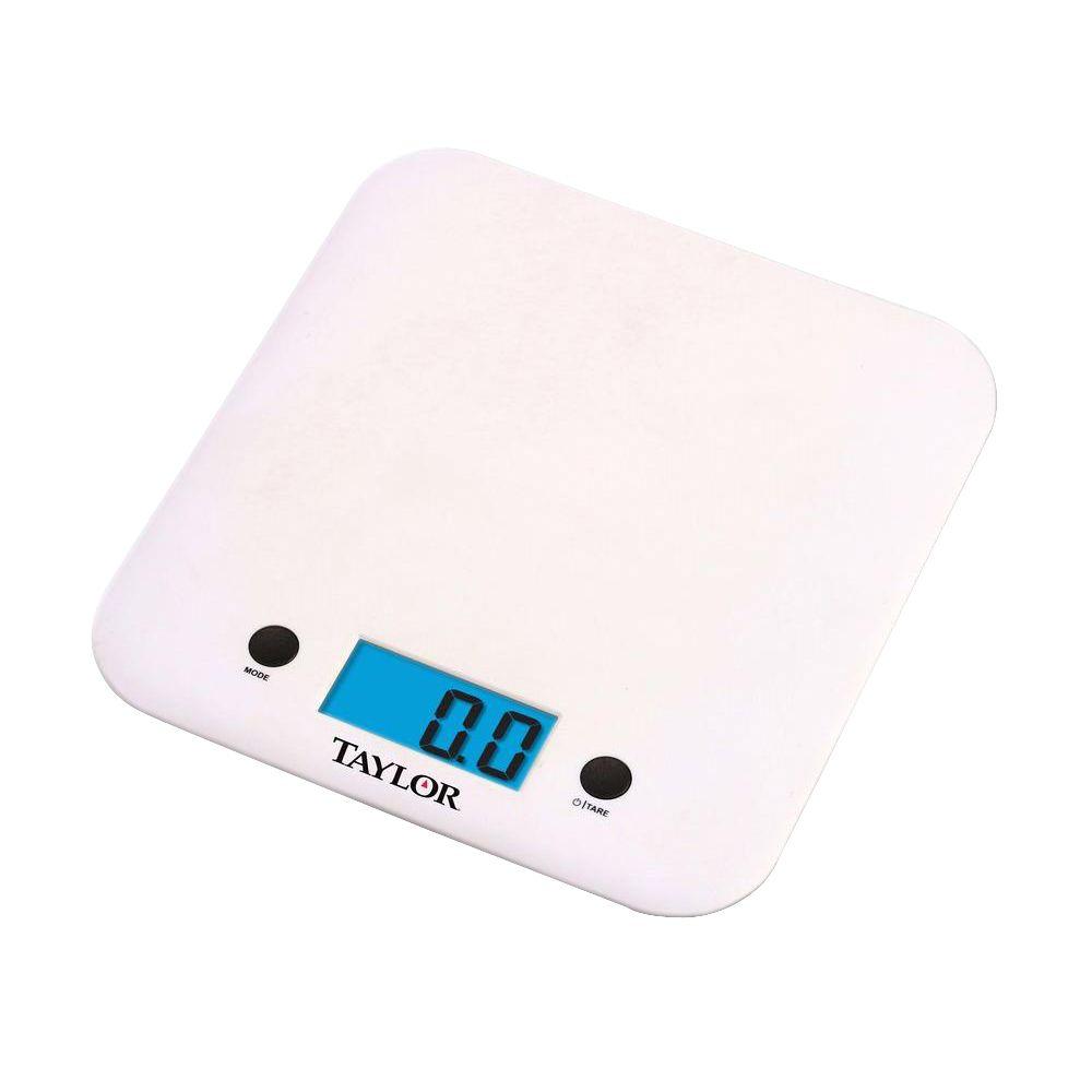 Taylor Digital Ultra Thin Kitchen Scale In White 3879 The Home Depot