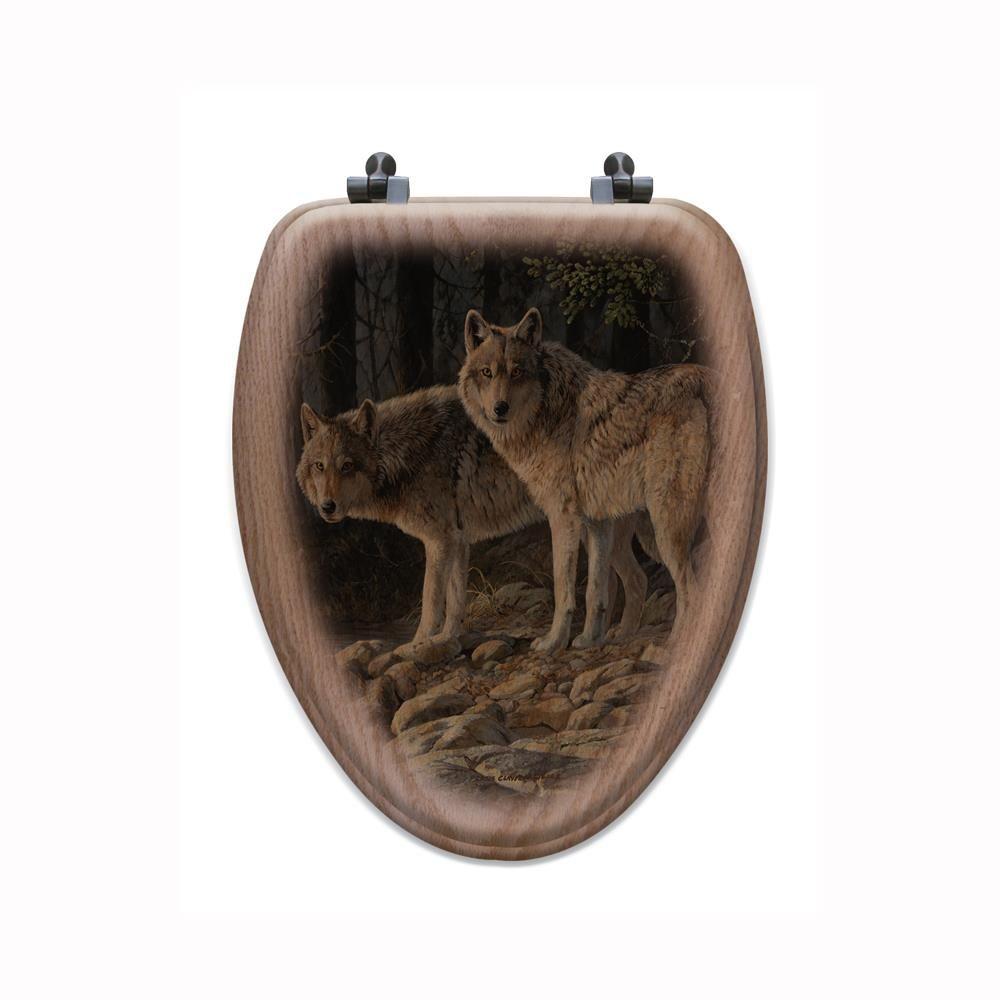 Shades of Grey Round Closed Front Wood Toilet Seat in Oak BrownTSOSOGRAB The Home Depot