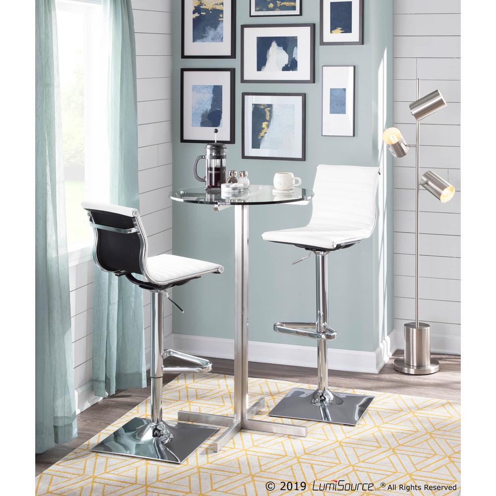 Lumisource Fuji Round Bar Table With Clear Tempered Gl Lumisource Fuji Round Bar Table With Clear Tempered Gl