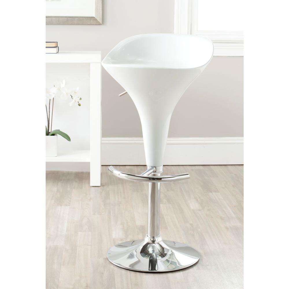 Safavieh Yatim Adjule Height White Bar Stool Fox7503a The Home Yatim Adjule Height White Bar Stool