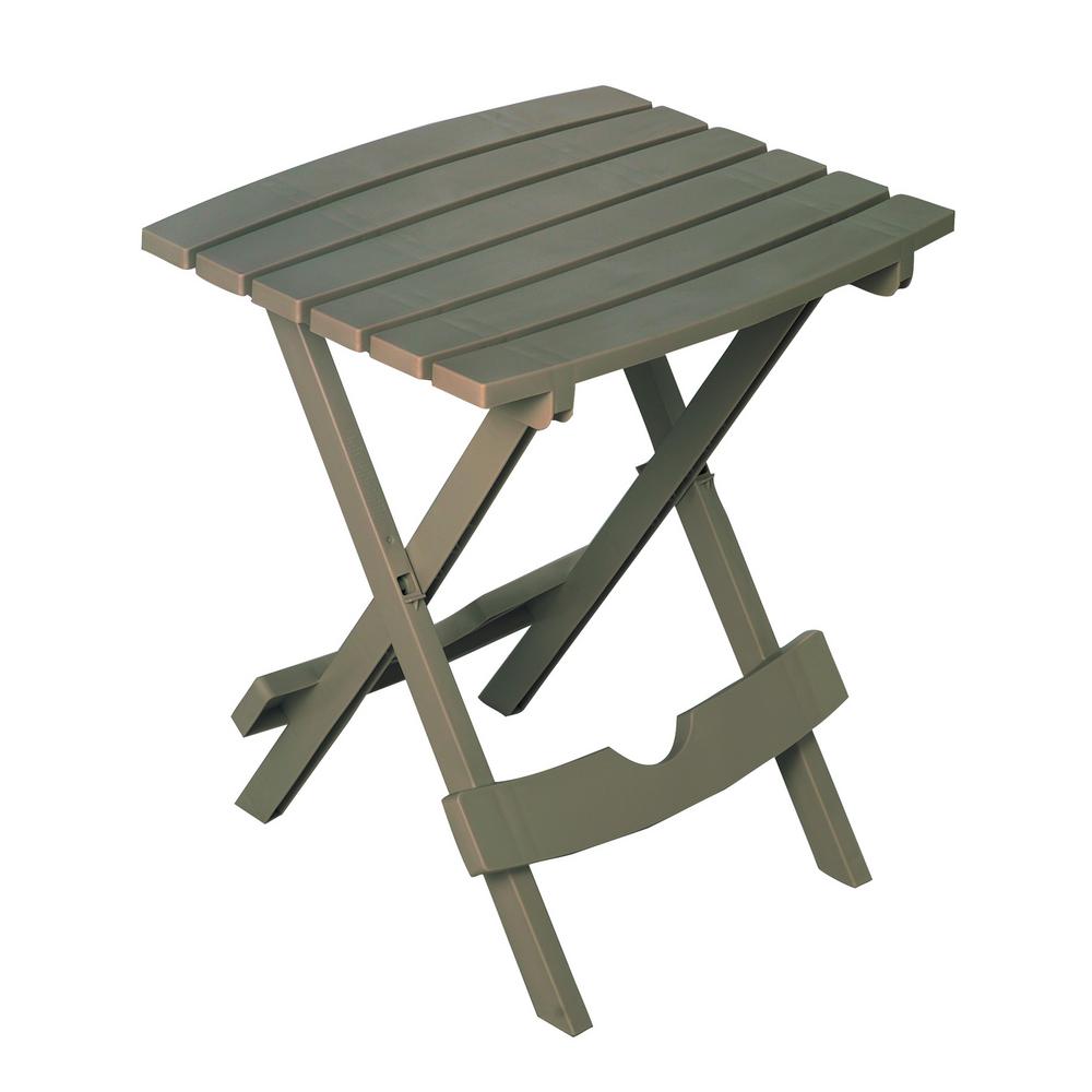 Adams Manufacturing Quik Fold Gray Resin Plastic Outdoor Side Table Adams Manufacturing Quik Fold Gray Resin Plastic Outdoor Side Table