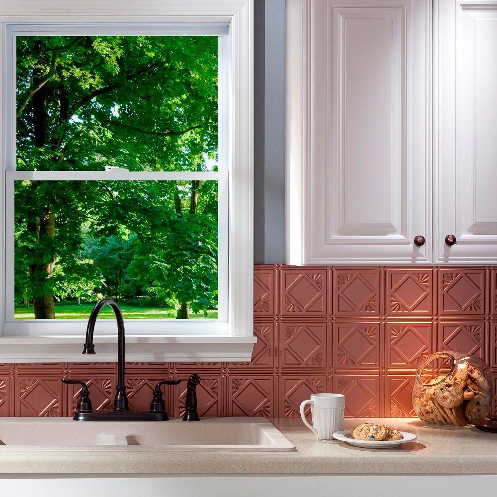 Fasade 24 in. x 18 in. Traditional 4 PVC Decorative Backsplash Panel in