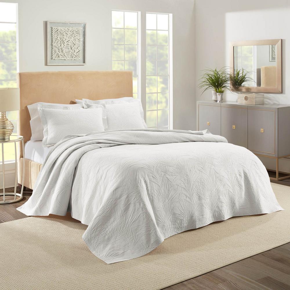 Ella Cotton Queen White Coverlet SetM17QCVELWH The Home Depot