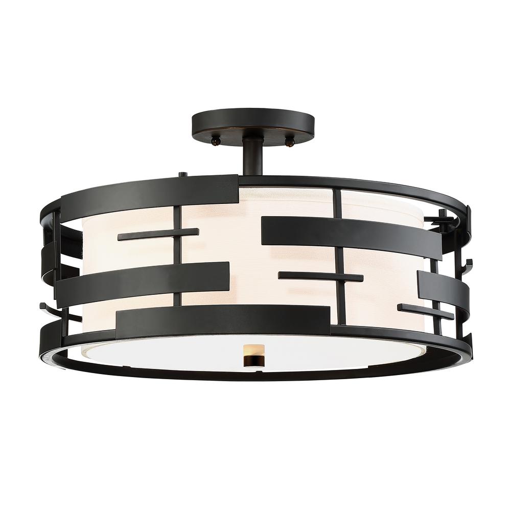 Black Semi Flush Mount Lighting Flush Mount Lights Lighting The Home Depot