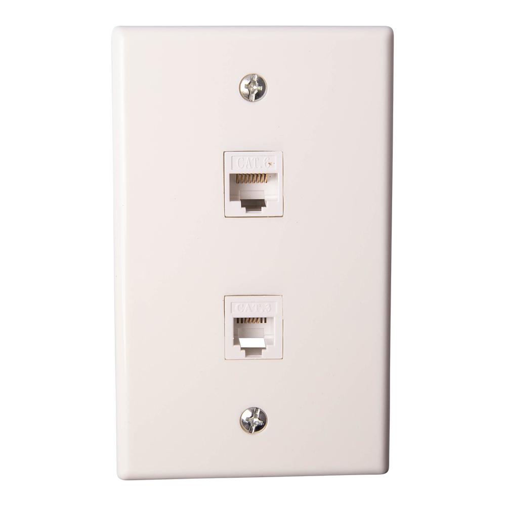 SS Leviton 40226-S Type 630A Telephone Wall Phone Wallplate Surface Wall Jack