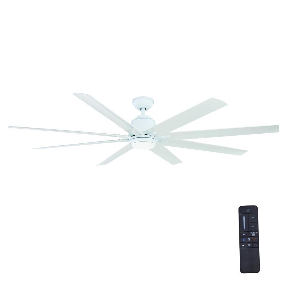 Home Decorators Collection Kensgrove 72 In Led Indoor Outdoor White Ceiling Fan With Light Kit And Remote Control