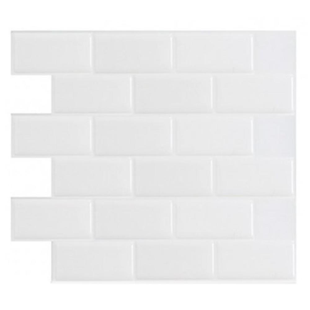 Art3d 12 in. x 12 in. Peel and Stick Vinyl Backsplash Tile in Subway