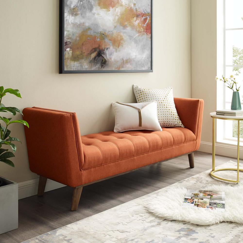 Modway Haven Orange Tufted Button Upholstered Fabric Accent