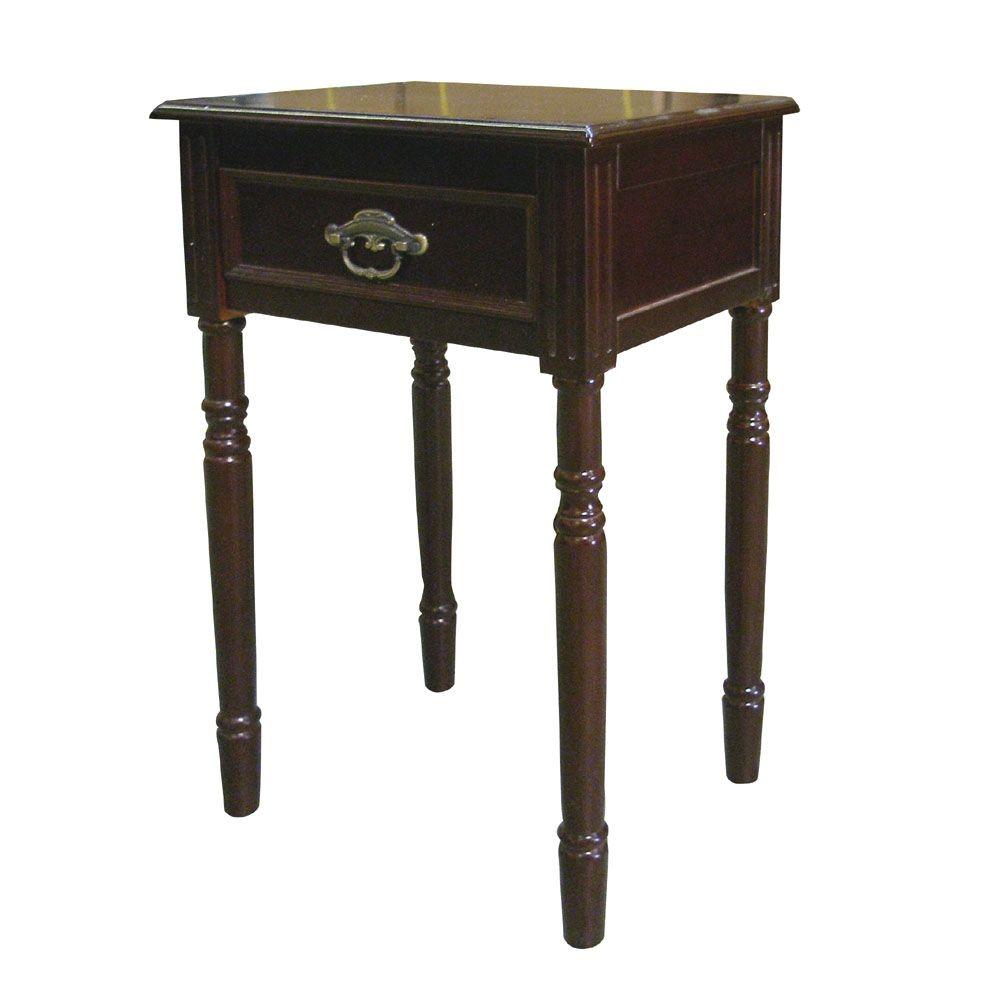 Cherry Storage End Table H 129n The Home Depot Cherry Storage End Table