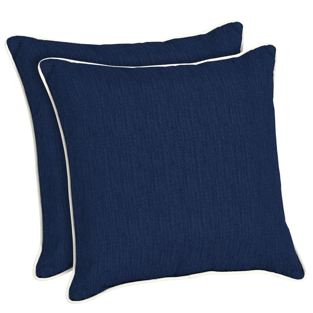 Home Decorators Collection Sunbrella Spectrum Indigo Square Outdoor Sunbrella Spectrum Indigo Square Outdoor Throw Pillow 2 Pack