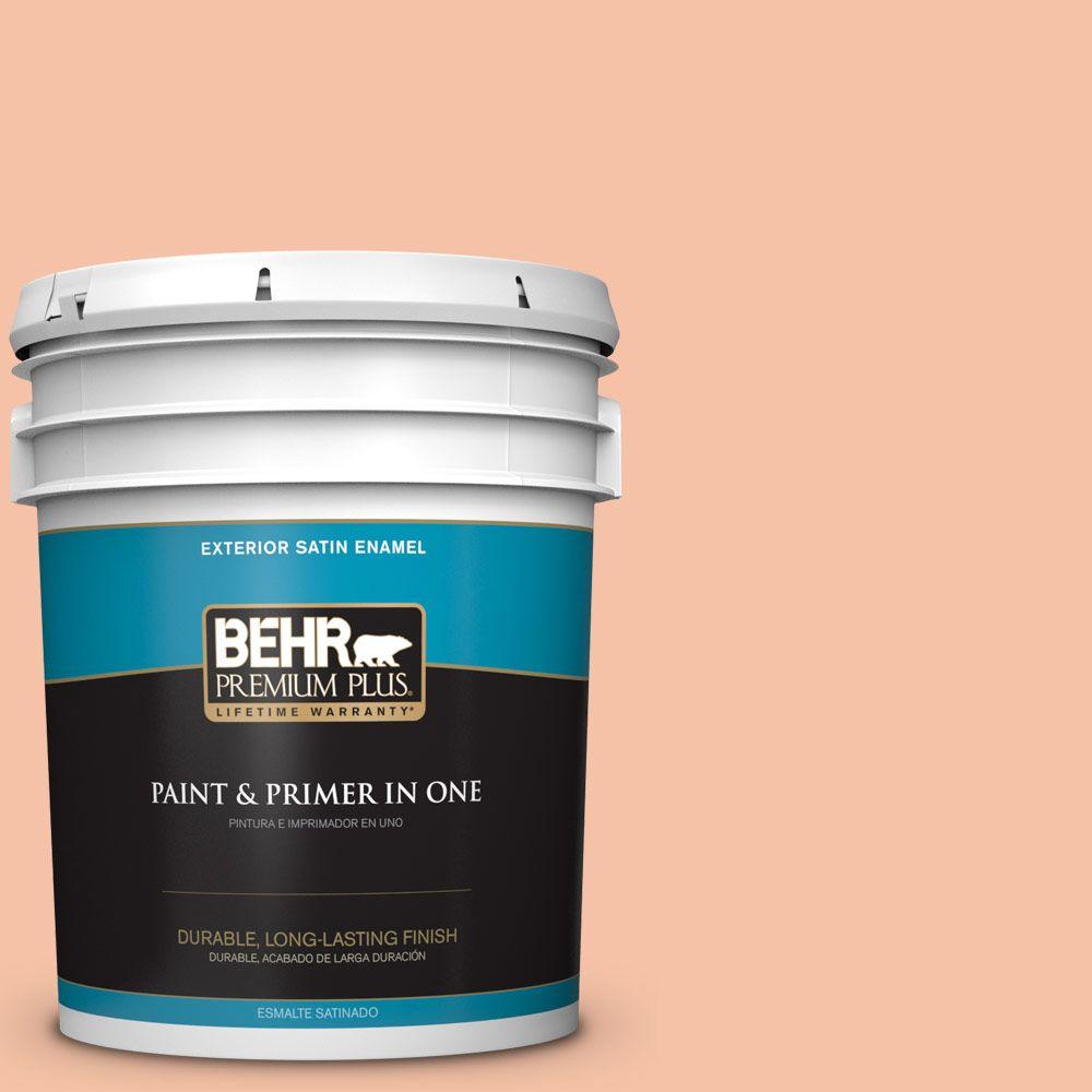 BEHR Premium Plus 5gal. 230C3 Pink Beach Satin Enamel