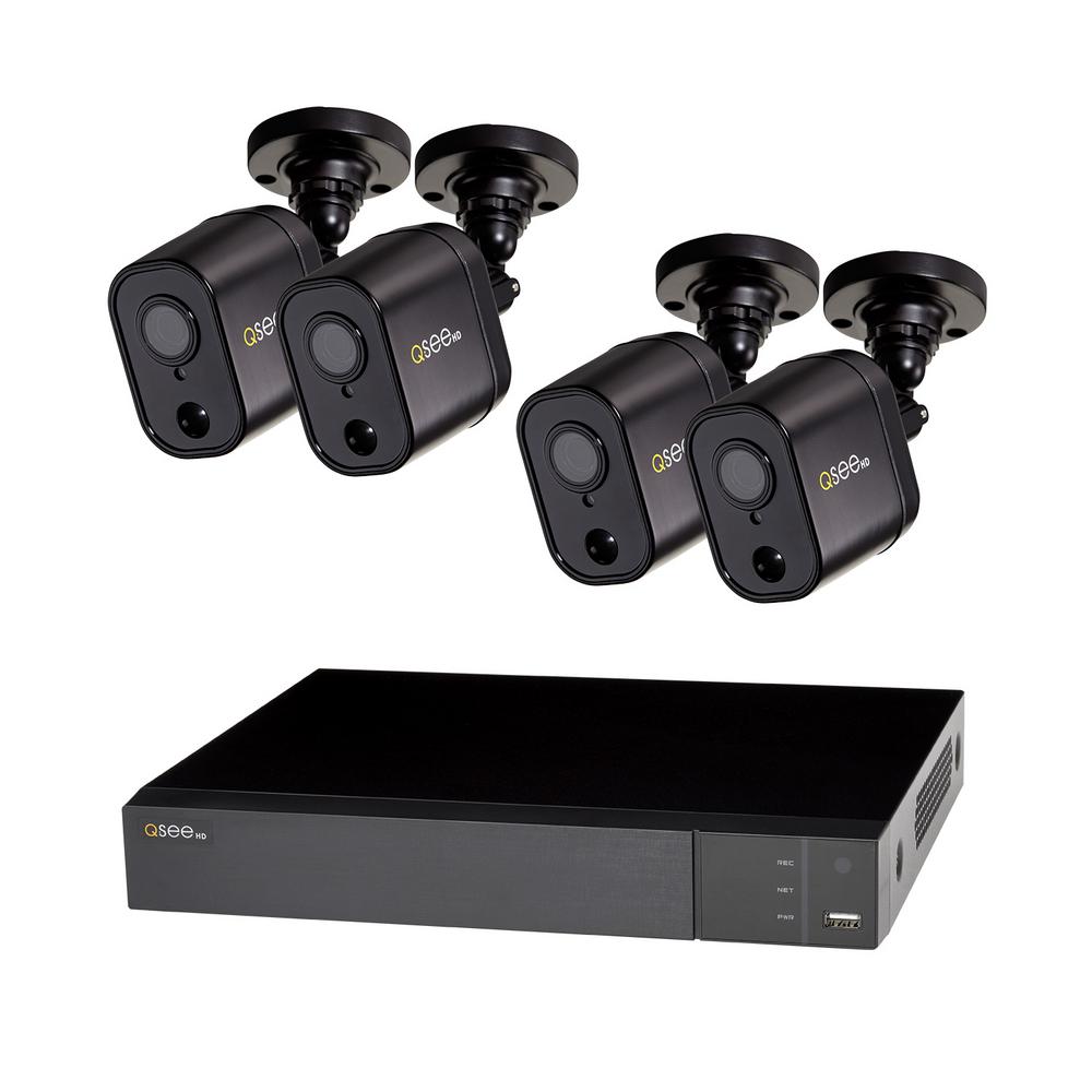 QSEE 8Channel 1080p 1TB Video Surveillance DVR System with 4 PIR
