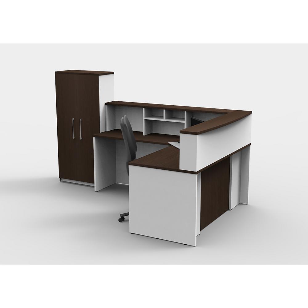Ofislite Piece White Espresso Office Reception Desk Collaboration Center Ofislite Piece White Espresso Office Reception Desk Collaboration Center