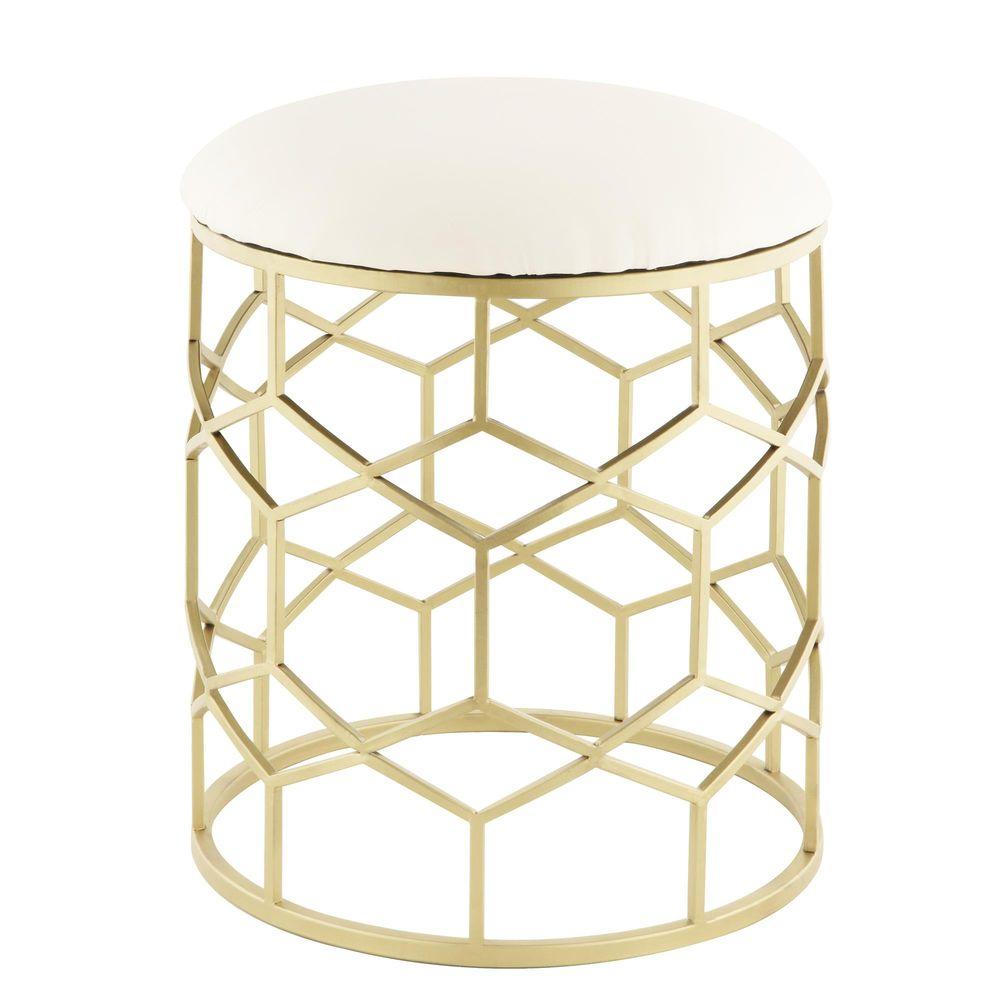 Reign 15.5 in. x 19.75 in. Stool in Gold
