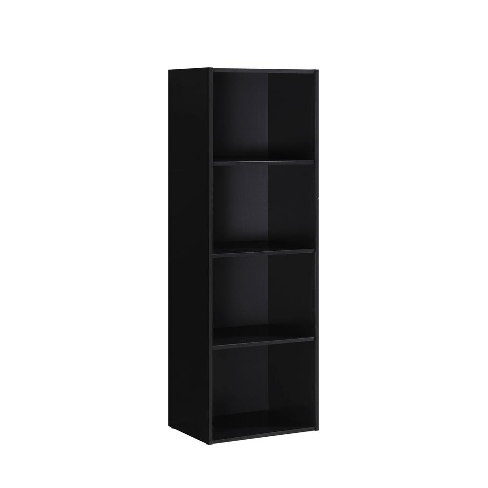Black Bookcases Home Office Furniture The Depot 4 Shelf 47 In H Black Bookcase
