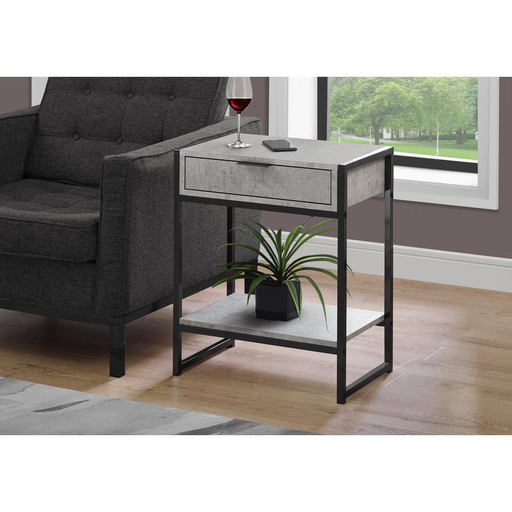 Grey End Table with a Drawer HD3481 The Home Depot
