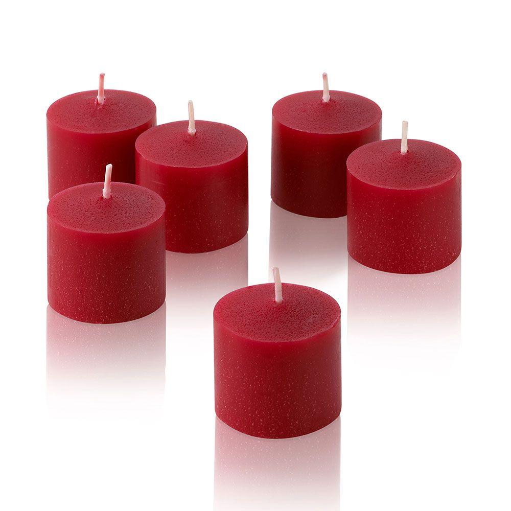 Light In The Dark 10 Hour Red Apple Cinnamon Scented Votive Candles Set Of 12 Litd V1012 Ac The Home Depot