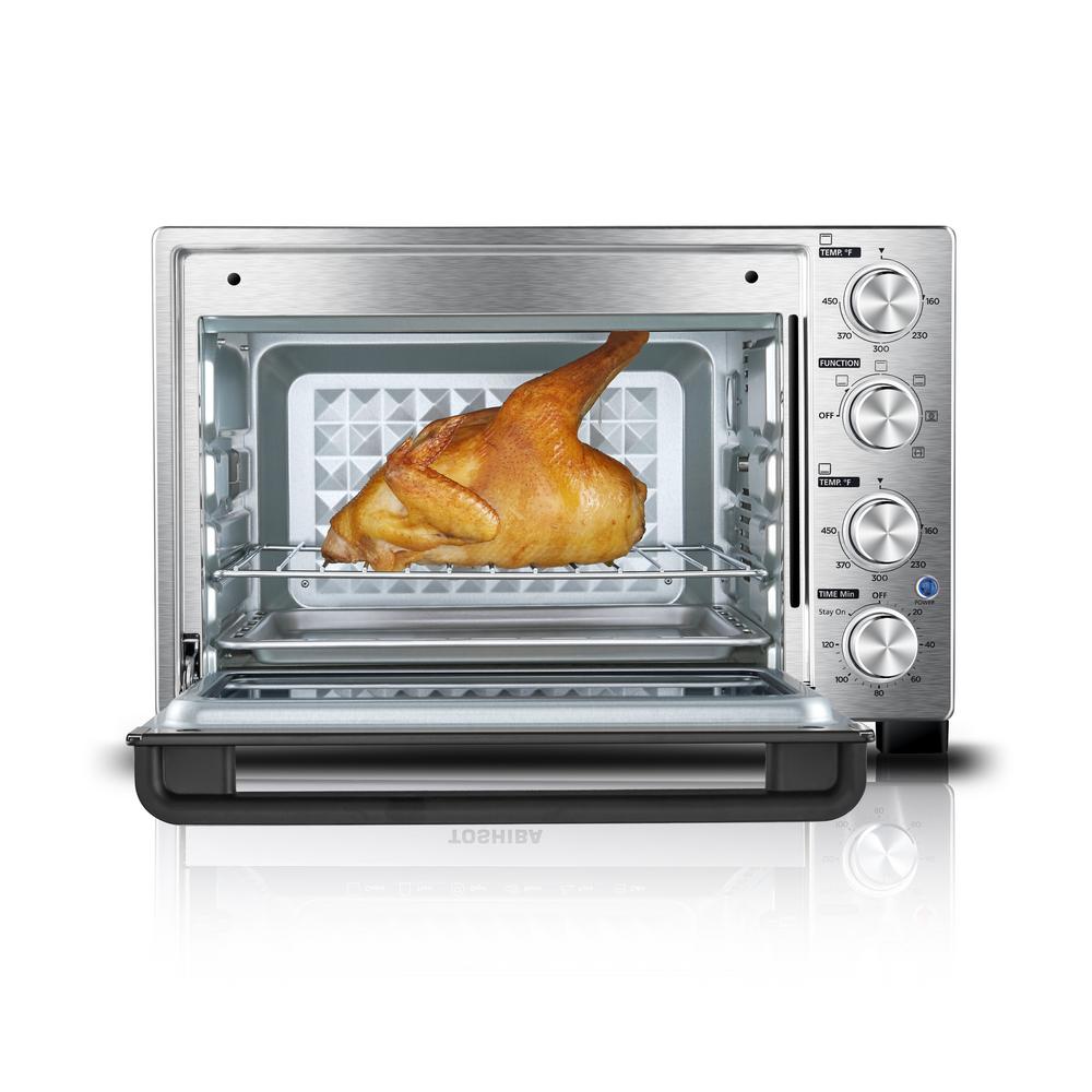 Toshiba Convection Toaster Oven 3Position Rack NonStick Rotisserie
