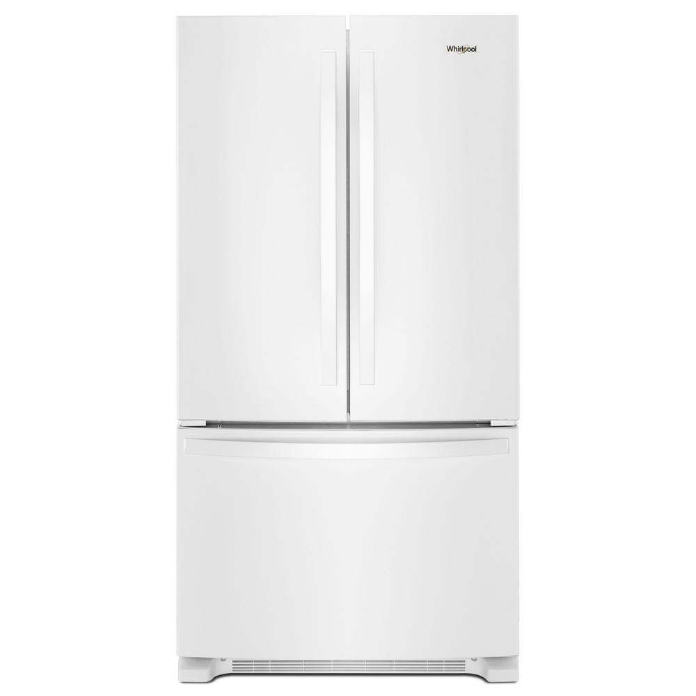 Whirlpool 20 Cu Ft French Door Refrigerator In White With Internal   White Whirlpool French Door Refrigerators Wrf540cwhw 64 300 