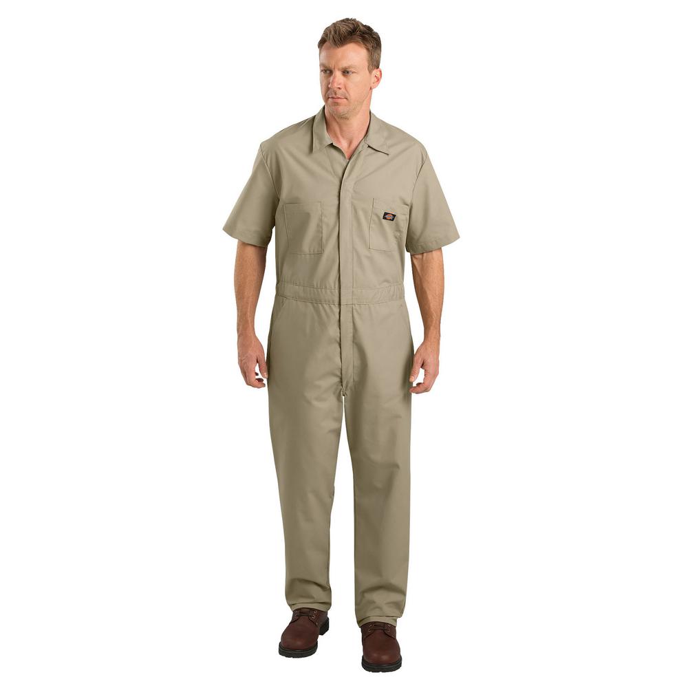 Dickies Men Small Short Sleeve Khaki Coverall33999KH S RG The Home Depot
