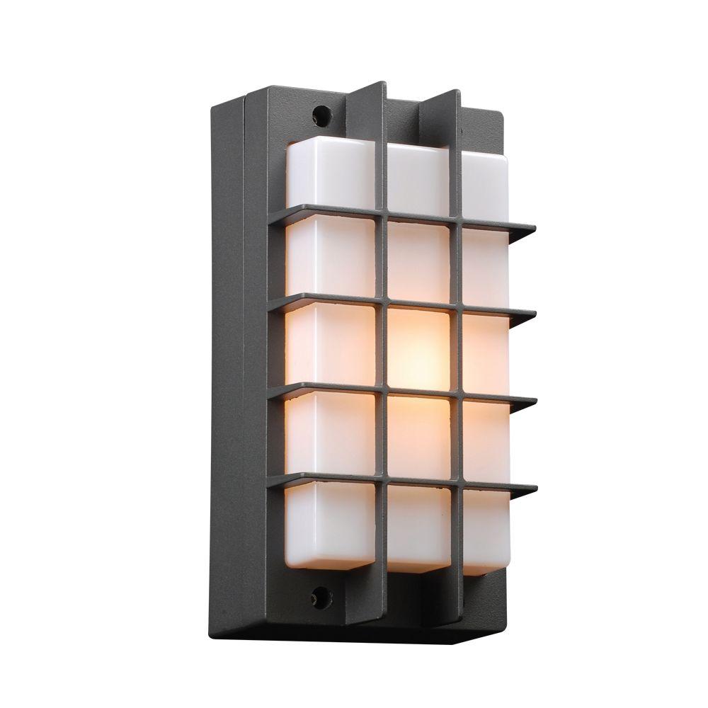 Filament Design 1-Light Outdoor Bronze Wall Sconce with Opal Acrylic ...