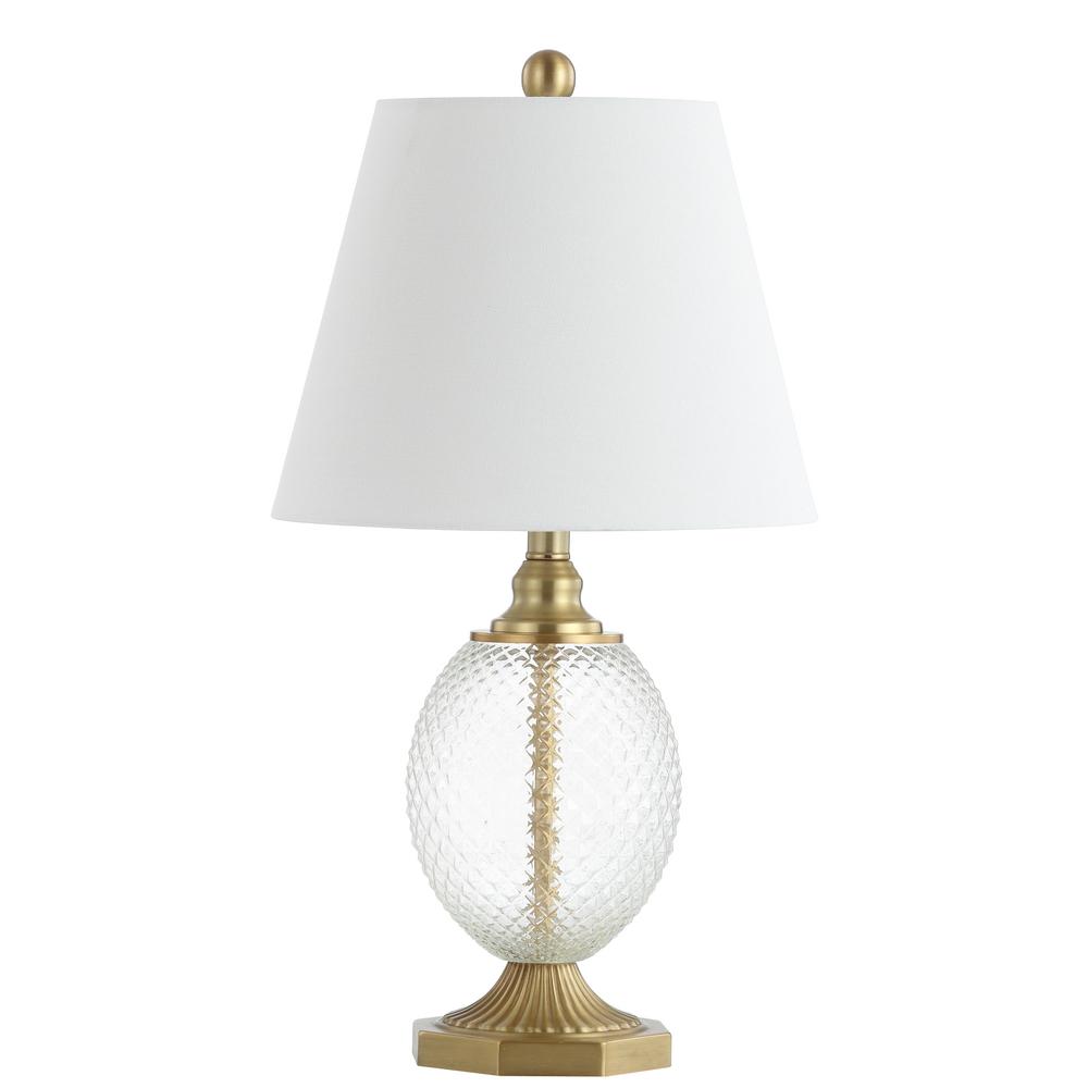 clear and gold lamp