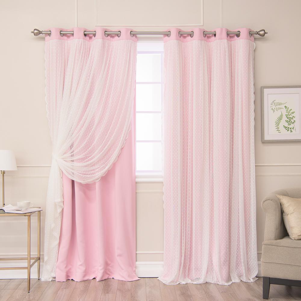 Best Home Fashion New Pink 96 In L Someday Lace Overlay Blackout Best Home Fashion New Pink 96 In L Someday Lace Overlay Blackout Curtain Panel