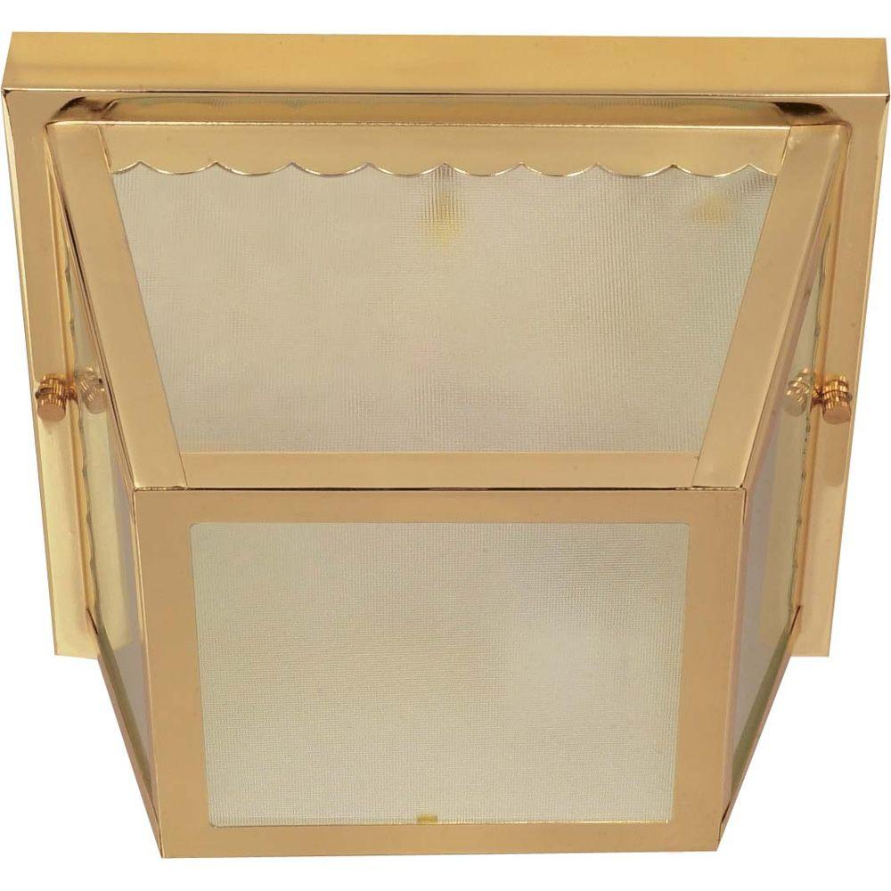 Glomar 2 Light Outdoor Polished Br Flush Mount Carport With Glomar 2 Light Outdoor Polished Br Flush Mount Carport With Textured Frosted Gl
