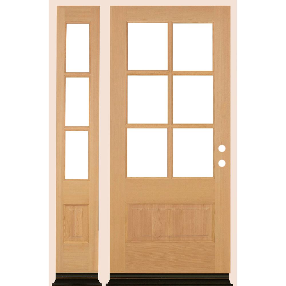 Krosswood Doors 50 in. x 80 in. Farmhouse LH 3/4 Lite