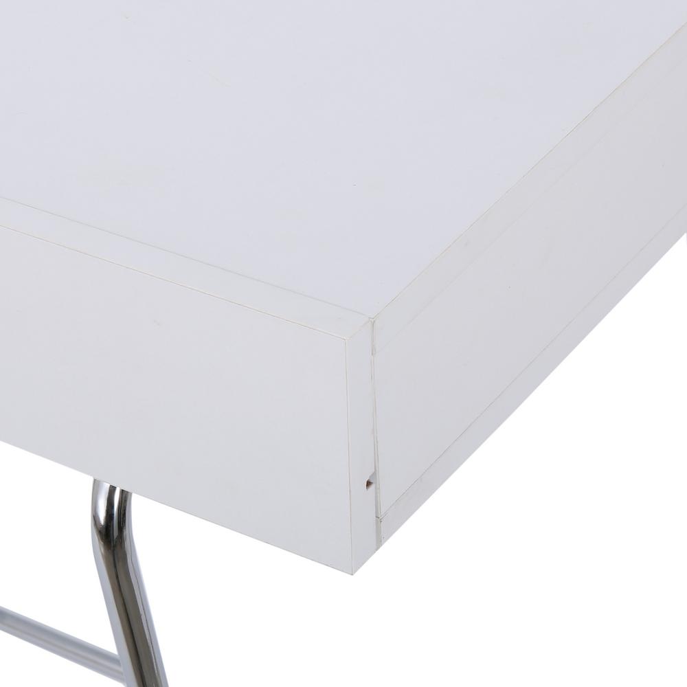 Noble House Heinrik Matte White Fiberboard Computer Desk With