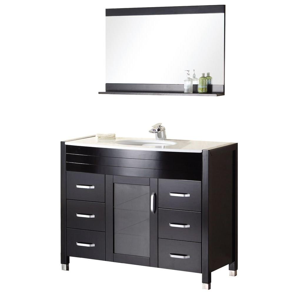 Design Element Cascade 48 in. W x 22 in. D Vanity in Espresso with Composite Stone Vanity Top 